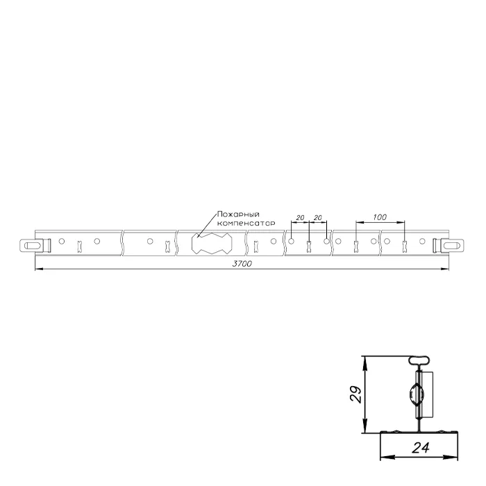 Подвесная система Албес T-24 NORMA белый матовый L=3,7м