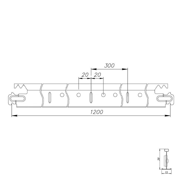 Подвесная система Албес Т 15/38 GL15 белый L=1,2м